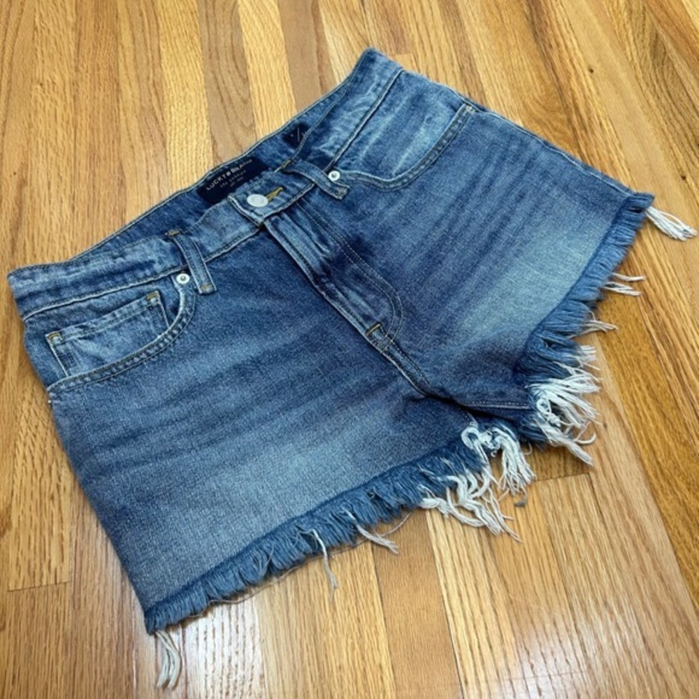 Lucky Brand Mid Rise Cut Of Jean Shorts